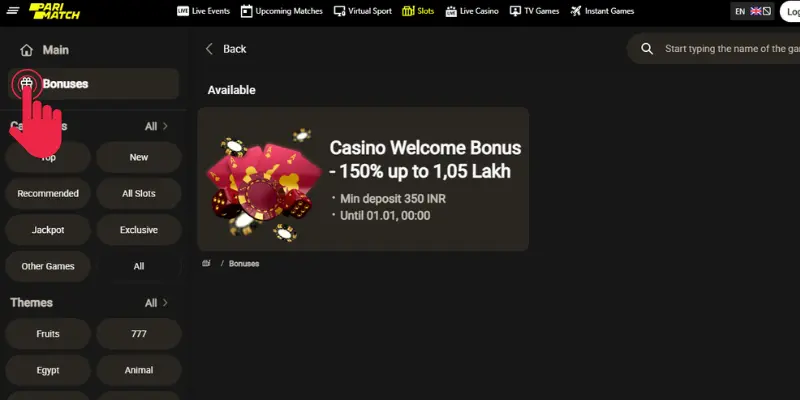 Aviator en Parimatch Casino 20