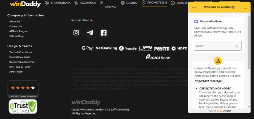 Aviator en Windaddy Casino 21